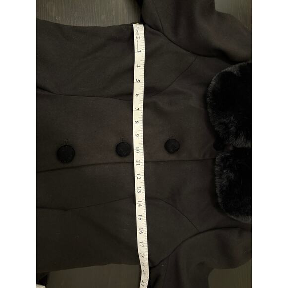 Hell Bunny Long Coat Moons Stars Faux Fur Collar L Large Interstellar - Picture 6 of 8